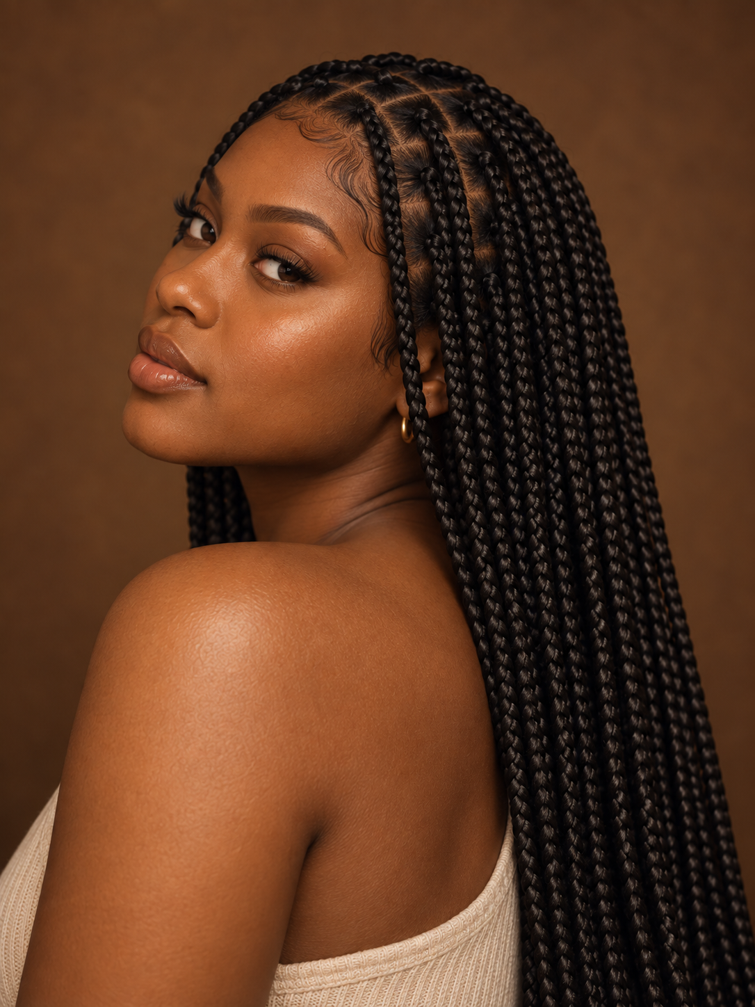 Box braids hairstyle illustration