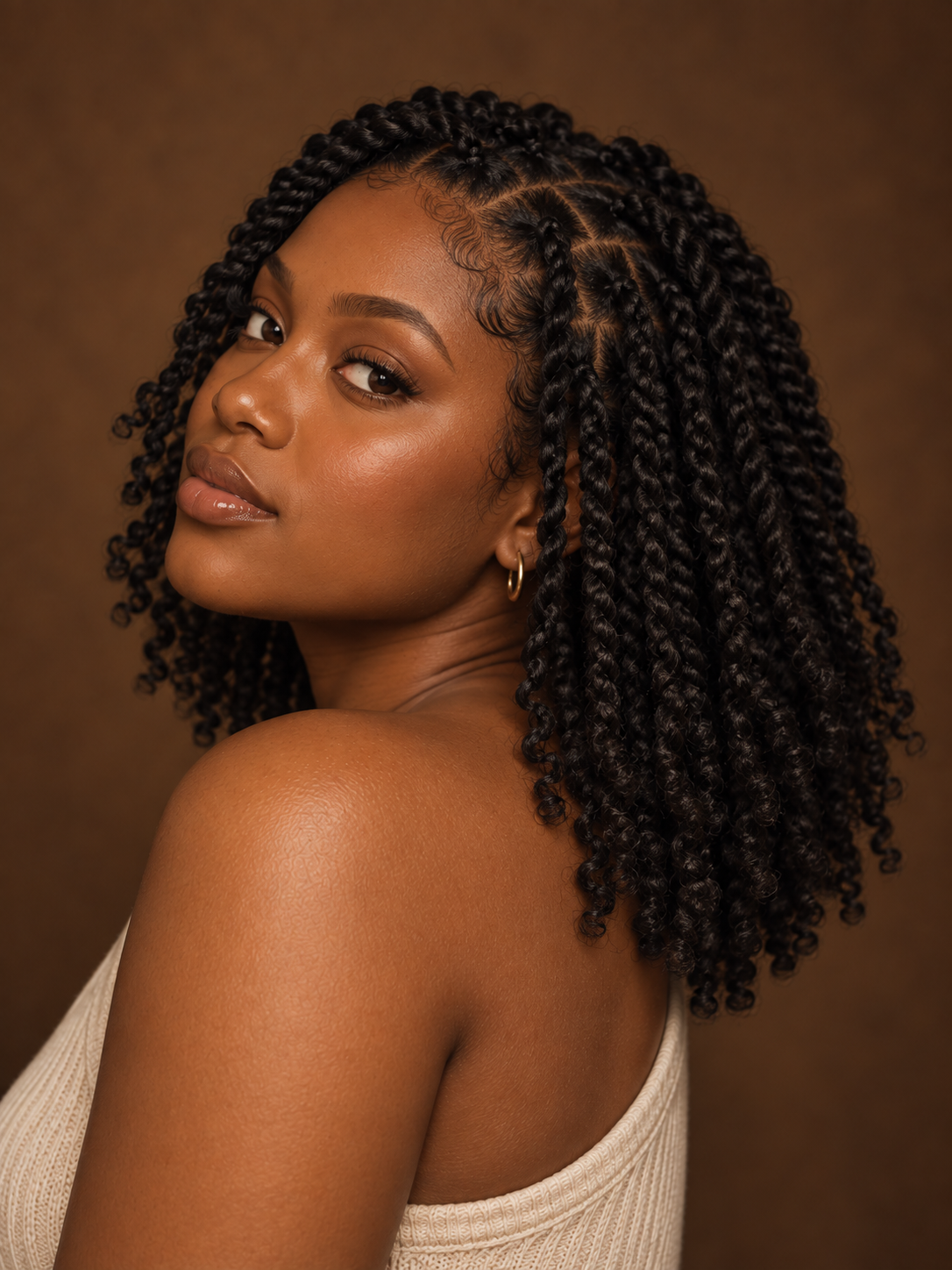 Kinky twists hairstyle illustration