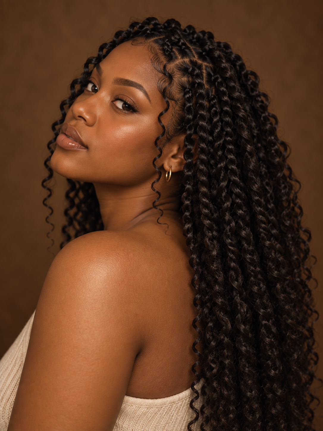 Passion twists hairstyle illustration