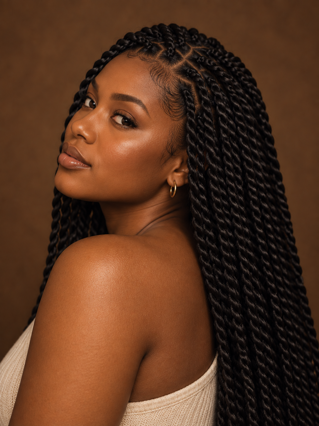 Senegalese twists hairstyle illustration