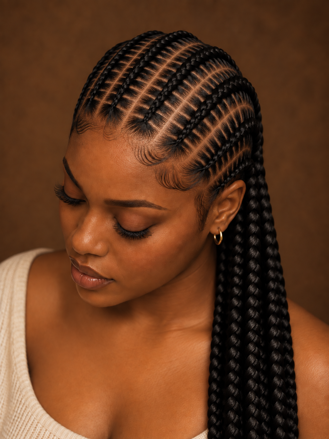 Stitch braids hairstyle illustration